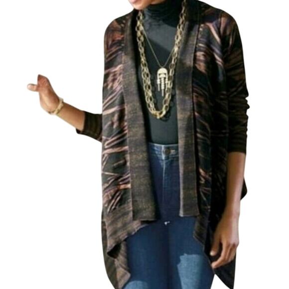 Soft Surroundings Where Time Stops Wool Blend Open Front Cardigan - Picture 1 of 6